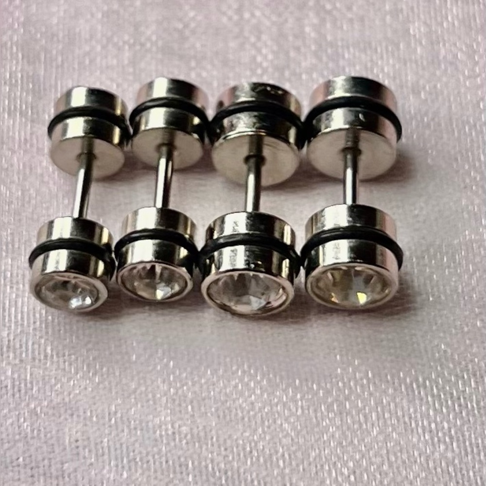 Silver Stud piecing with Clear Stones 1 for $8 or 3 for $18